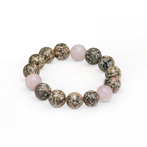 Maifan Stone Rose Quartz Bracelet|麥飯石粉晶石手錬
