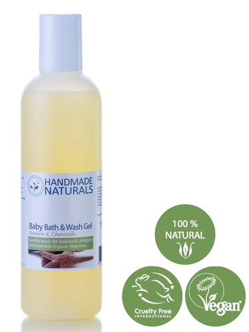 Handmade Naturals - *Mandarin & Chamomile* BABY WASH & BATH GEL 250ml| Handmade Naturals 寶寶天然溫和沐浴露 – 蜜柑洋甘菊250ml